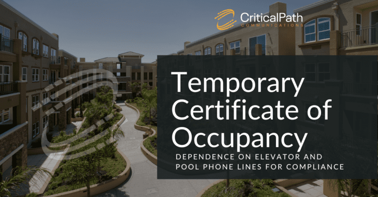 Temporary Certificate of Occupancy: Dependence on Elevator and Pool Phone Lines for Compliance